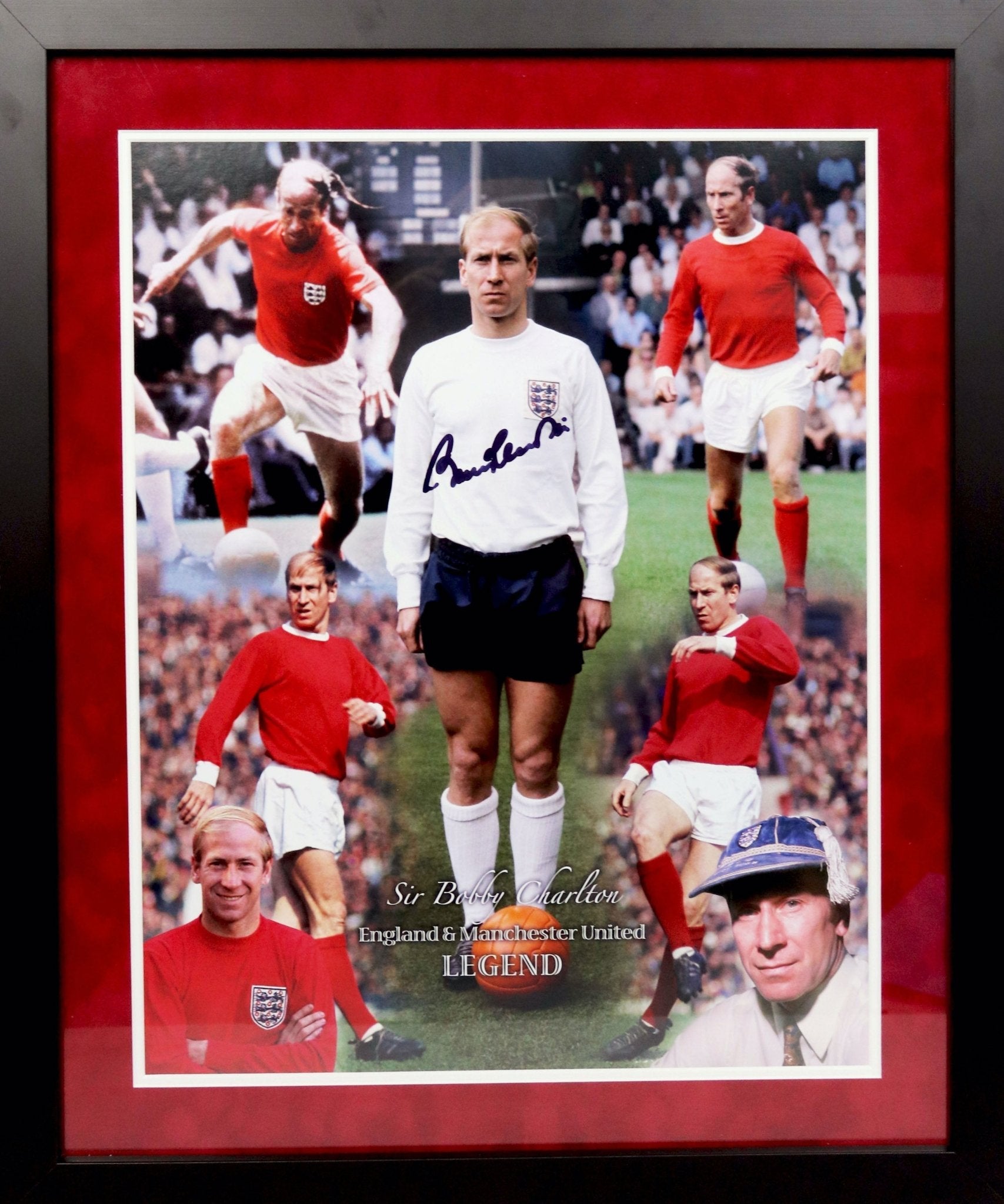 Bobby Charlton Signed Photo Framed Display - Memorabilia Framers Shop